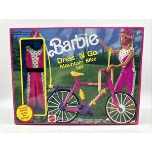 Mattel 1991 Barbie Dress 'N Go Mountain Bike Set‎ # 7564 NRFB NEW!